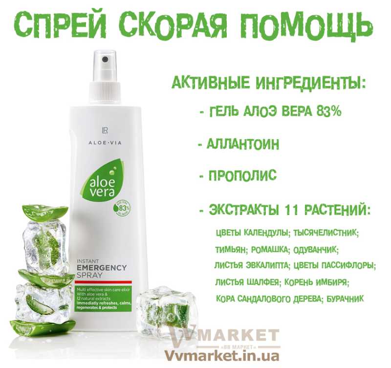 Купить Спрей «Скорая помощь» Алоэ Вера Виа  LR Health & Beauty Systems, Германия (Aloe Vera Via Emergency spray), 400мл, LR с доставкой Украина, Россия, Казахстан